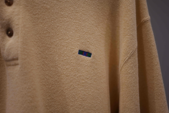 Colours Alexander Julian Men Sweater Yellow Long Sleeve Pullover Button Up Sz XL - Picture 2 of 6